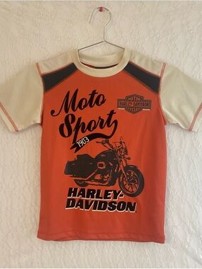 Harley-Davidson Orange and Cream Moto Sport Graphic baby tee